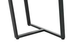 Eettafel 140X80 Cm - Metalen Structuur - Marmerpatroon Fineer - Wit & Zwart