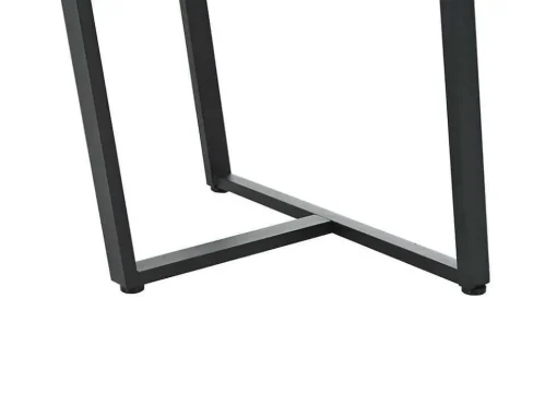 Eettafel 140X80 Cm - Metalen Structuur - Marmerpatroon Fineer - Wit & Zwart