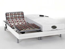 Elektrisch Bed - Bedbodem En Matras - Met Vormgeheugen En Bamboe Lysis Iii Van Naturea - Motoren Okin - 2 X 80 X 200 Cm - Wit