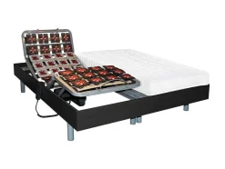 Elektrisch Bed Bedbodem En Matras Latex-Instap Cassiopee Iii Van Dreamea - Zwart - Motoren Okin - 2X70X190 Cm