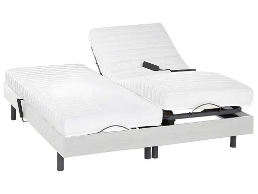Elektrisch Bed Bedbodem En Matras Lattenbodem En Contactplaatjes - Pandora Ii Van Dreamea - Motor Okin - Wit - 2X80X200 Cm