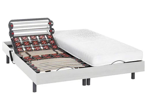 Elektrisch Bed Bedbodem En Matras Lattenbodem En Contactplaatjes - Pandora Ii Van Dreamea - Motor Okin - Wit - 2X80X200 Cm