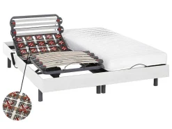 Elektrisch Bed Bedbodem En Matras Lattenbodem En Contactplaatjes - Pandora Ii Van Dreamea - Motor Okin - Wit - 2X80X200 Cm