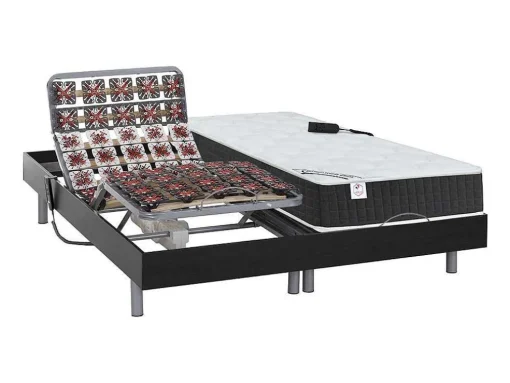 Elektrisch Relaxbed Met Pocketveren En Vormgeheugenmatras Phanes Van Dreamea - Okin Motoren - Zwart 2 X 80 X 200 Cm