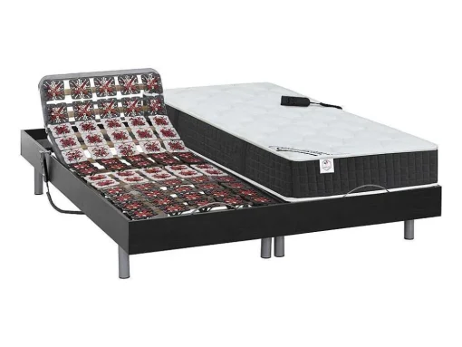 Elektrisch Relaxbed Met Pocketveren En Vormgeheugenmatras Phanes Van Dreamea - Okin Motoren - Zwart 2 X 80 X 200 Cm