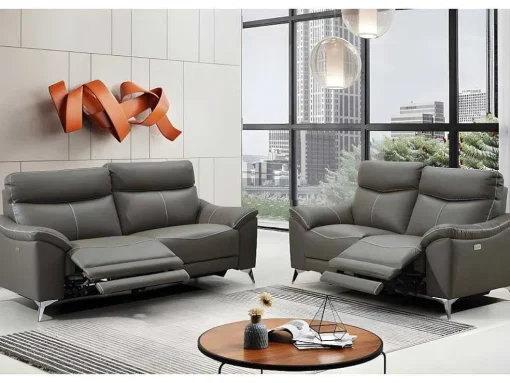 Elektrische 3+2 Zits Relaxbank Van Leer Metronomya - Taupe