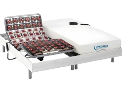 Elektrische Bedbodem En Matras Met Vormgeheugen Hesiode Iii Van Dreamea - Motoren Okin - Wit - 2 X 90 X 200 Cm