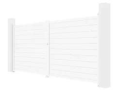 Elektrische Draaipoort Van Aluminium L397 X H181 Cm Wit - Nazario