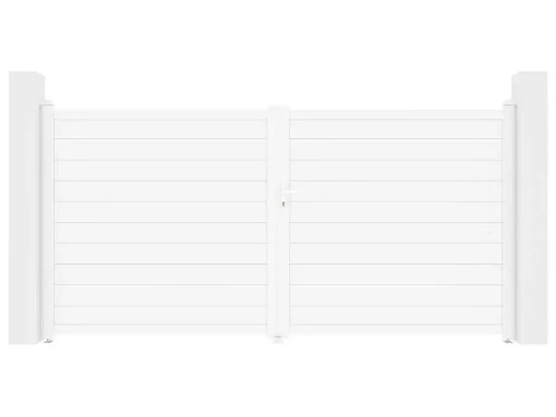 Elektrische Draaipoort Van Aluminium L355 X H181 Cm Wit - Nazario