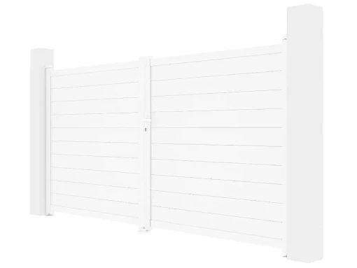Elektrische Draaipoort Van Aluminium L355 X H181 Cm Wit - Nazario