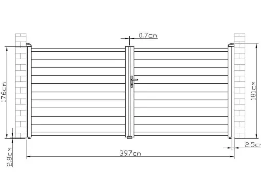 Elektrische Draaipoort Van Aluminium L397 X H181 Cm Wit - Nazario