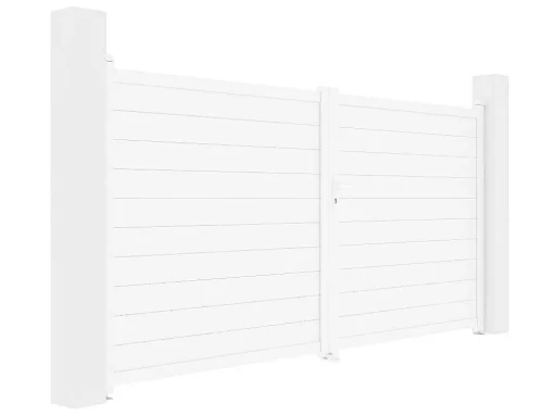 Elektrische Draaipoort Van Aluminium L355 X H181 Cm Wit - Nazario