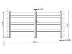 Elektrische Draaipoort Van Aluminium L355 X H181 Cm Wit - Nazario