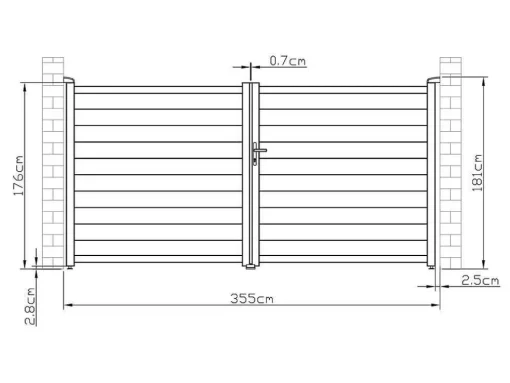 Elektrische Draaipoort Van Aluminium L355 X H181 Cm Wit - Nazario