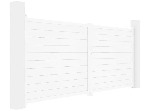 Elektrische Draaipoort Van Aluminium L397 X H181 Cm Wit - Nazario