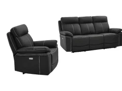 Elektrische Driezits Relaxbank + Relaxstoel Van Leer Isiris - Zwart