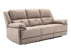 Elektrische Driezits Relaxbank Van Stof - Taupe - Dolene