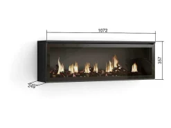Elektrische Haard Led , 107X38X25Cm, Woonkamer - Eetkamer, Elektrische Haard, Zwart