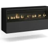 Elektrische Haard Led , 102X45X35Cm, 1 Opening, 1 Deur, Elektrische Haard, Hangend, Zwart