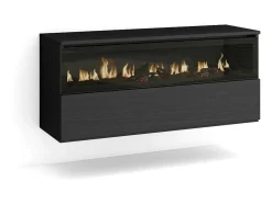 Elektrische Haard Led , 102X45X35Cm, 1 Opening, 1 Deur, Elektrische Haard, Hangend, Zwart