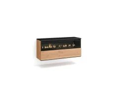 Elektrische Haard Led , 102X45X35Cm, 1 Opening, 1 Deur, Elektrische Haard, Hangend, Eiken/Zwart