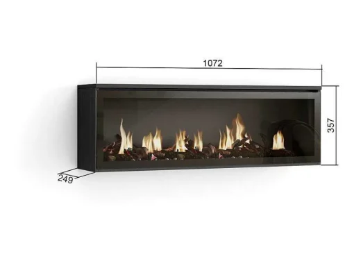 Elektrische Haard Led , 107X38X25Cm, Woonkamer - Eetkamer, Elektrische Haard, Zwart