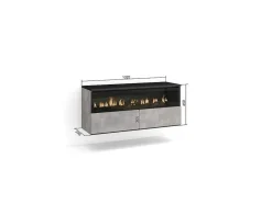 Elektrische Haard Led , 102X45X35Cm, 1 Opening, 1 Deur, Elektrische Haard, Hangend, Cement