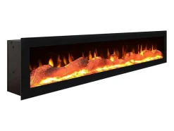 Elektrische Haard Led , 102X45X35Cm, 1 Opening, 1 Deur, Elektrische Haard, Hangend, Zwart