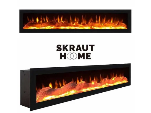 Elektrische Haard Led , 102X45X35Cm, 1 Opening, 1 Deur, Elektrische Haard, Hangend, Eiken/Zwart