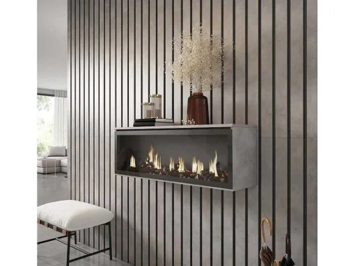 Elektrische Haard Led , 107X38X25Cm, Woonkamer - Eetkamer, Elektrische Haard, Cement
