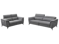 Elektrische Relaxbankstel 3+2 Macari - Stof - Grijs