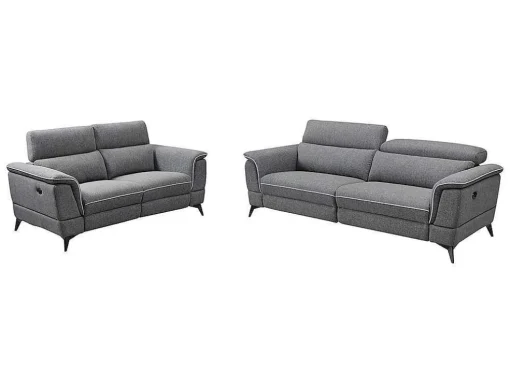 Elektrische Relaxbankstel 3+2 Macari - Stof - Grijs