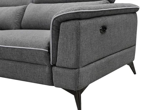Elektrische Relaxbankstel 3+2 Macari - Stof - Grijs