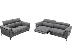Elektrische Relaxbankstel 3+2 Macari - Stof - Grijs