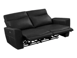 Elektrische Relax-Driezitsbank En -Fauteuil Van Zwart Vaarsleer Damon