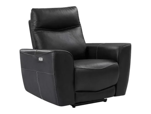 Elektrische Relax-Fauteuil Van Zwart Vaarsleer Damon