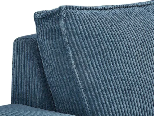 Elektrische Relaxfauteuil Met Bekleding In Blauw Ribfluweel Amelio