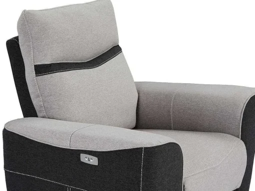 Elektrische Relaxfauteuil Van Grijze En Antracietkleurige Stof Damon