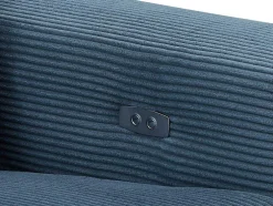 Elektrische Relaxfauteuil Met Bekleding In Blauw Ribfluweel Amelio