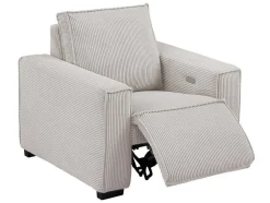 Elektrische Relaxfauteuil Van Lichtgrijs Ribfluweel Amelio