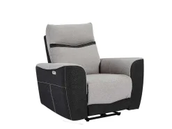Elektrische Relaxfauteuil Van Grijze En Antracietkleurige Stof Damon