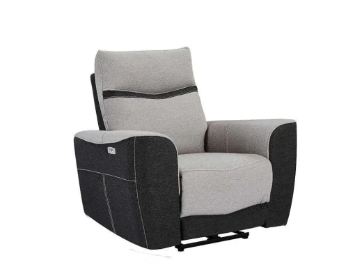 Elektrische Relaxfauteuil Van Grijze En Antracietkleurige Stof Damon