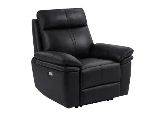 Elektrische Relax-Fauteuil Van Zwart Leer Mesola