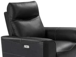 Elektrische Relax-Fauteuil Van Zwart Vaarsleer Damon