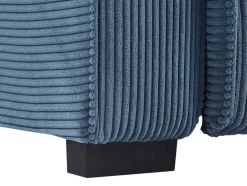 Elektrische Relaxfauteuil Met Bekleding In Blauw Ribfluweel Amelio