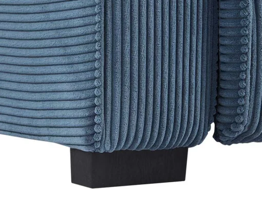 Elektrische Relaxfauteuil Met Bekleding In Blauw Ribfluweel Amelio