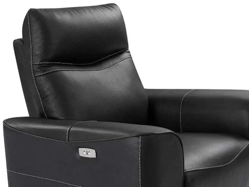 Elektrische Relax-Fauteuil Van Zwart Vaarsleer Damon