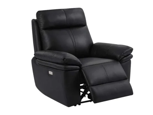 Elektrische Relax-Fauteuil Van Zwart Leer Mesola