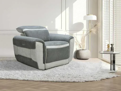 Elektrische Relaxfauteuil In Donkergrijze Stof Orietto