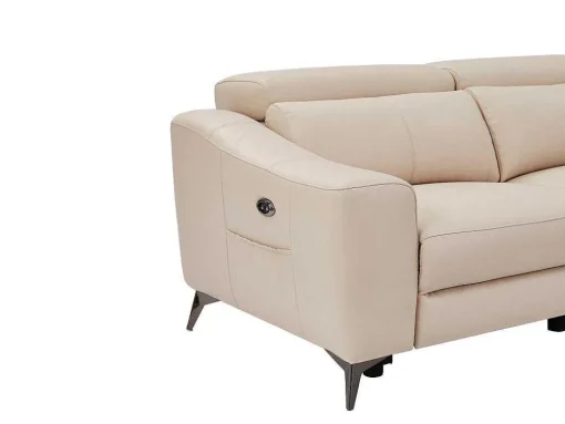 Elektrische Relaxhoekbank Met Rechtse Hoek Cremewit Leder Forlo